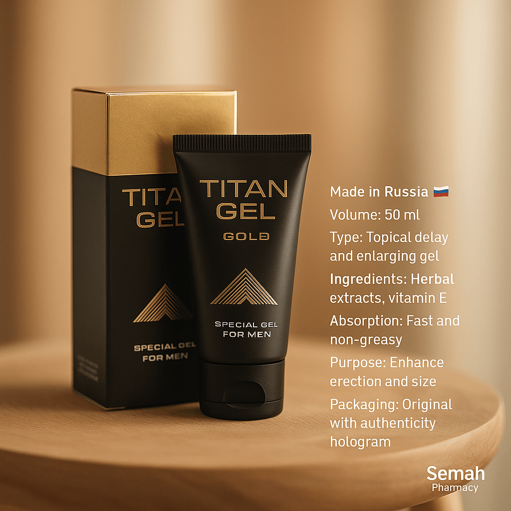 ژل تیتان طلایی گلد روسی | بهترین ژل تاخیری و حجم‌دهنده فوری مردان